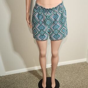 Romeo & Juliet Couture Blue and Pink Bermuda Shorts